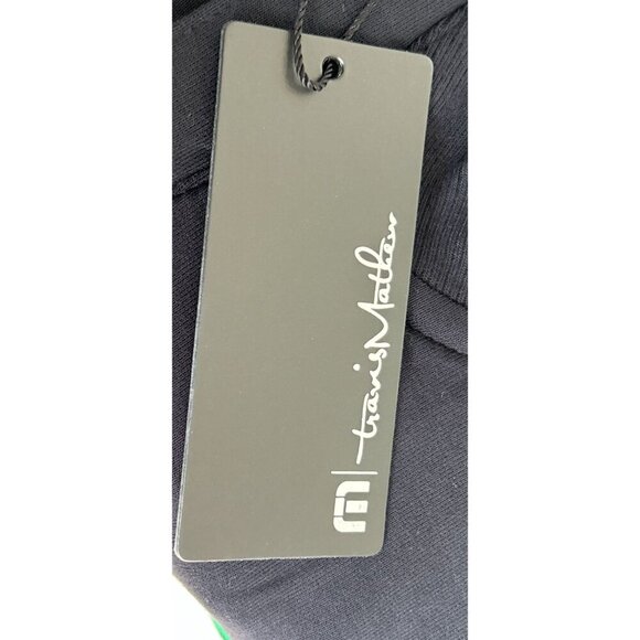 Travis Mathew Mens XL Black Quarter-Zip Pullover With Green Logo 96% Rayon 4% Sp - Picture 7 of 7